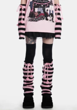 Pity Me Tonight Striped Arm And Leg Warmer Set