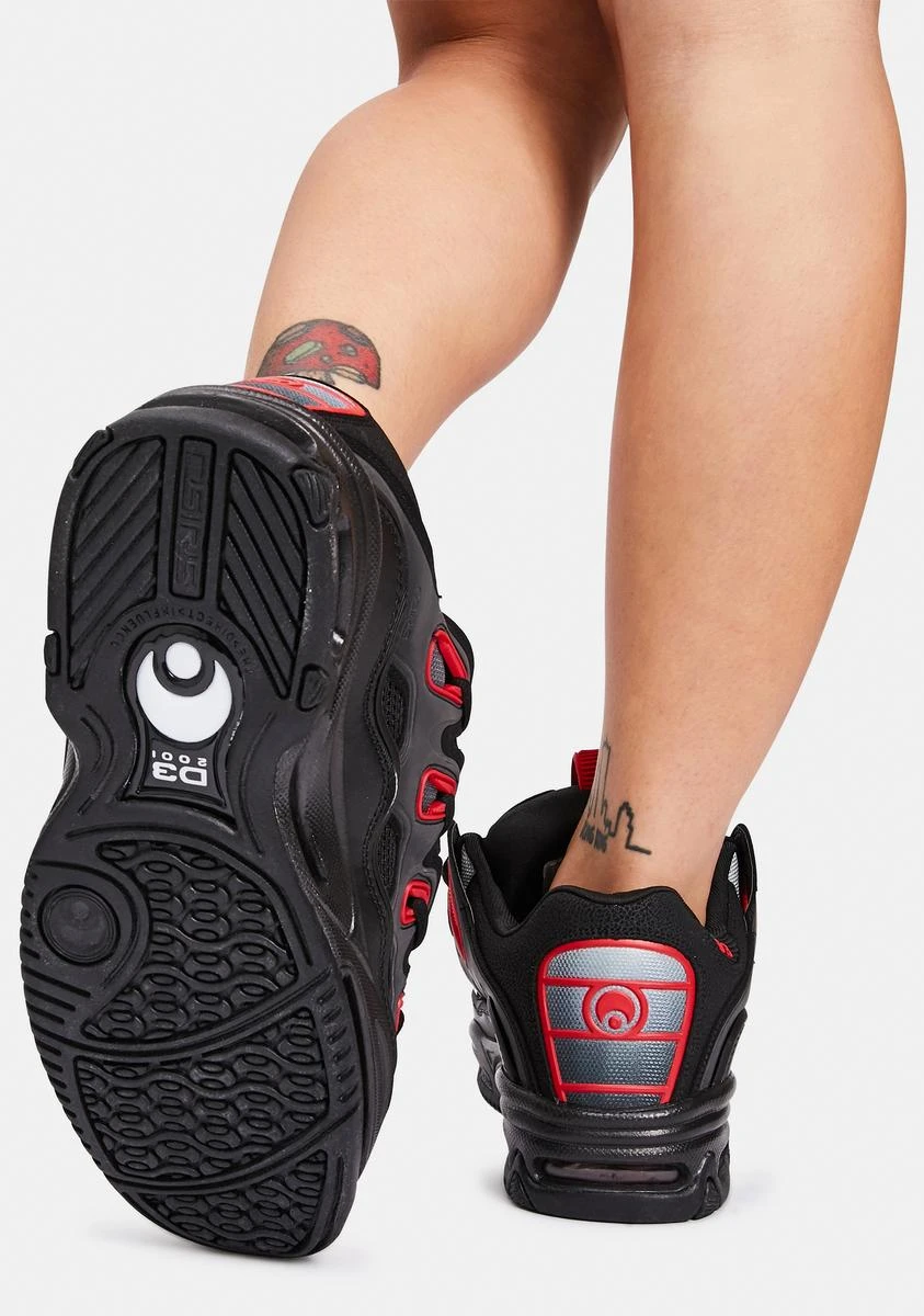 Osiris D3 2001 Black & Red Sneakers - Image 4