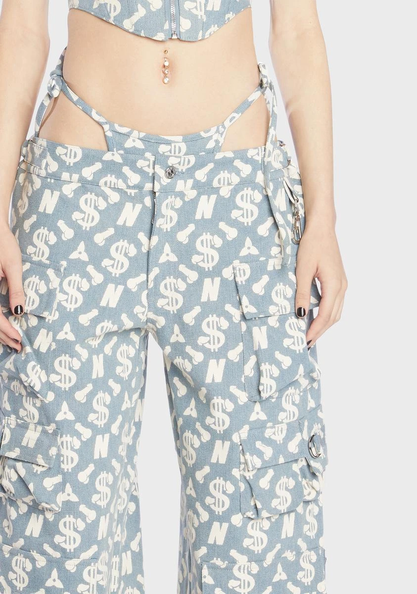 Monogram Denim Baggy Workwear Pants - Image 2