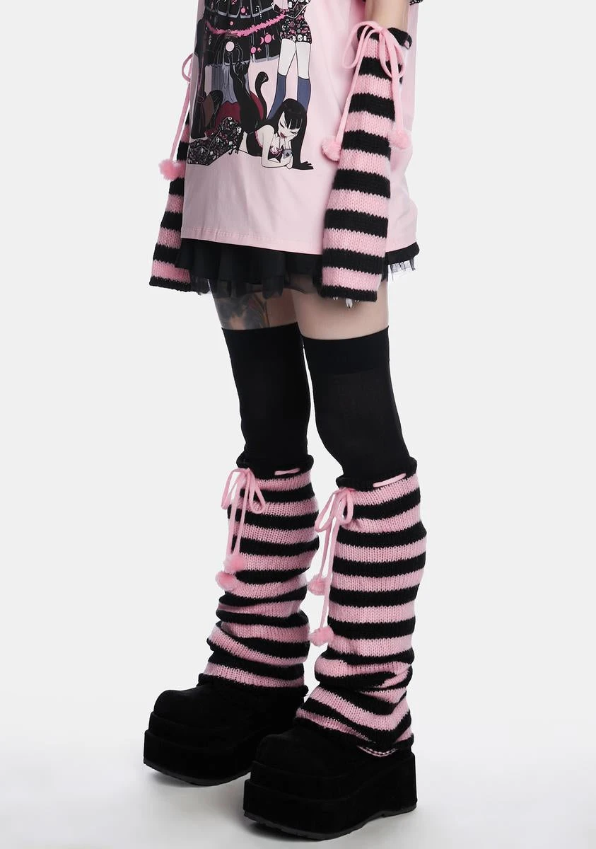 Pity Me Tonight Striped Arm And Leg Warmer Set - Image 2