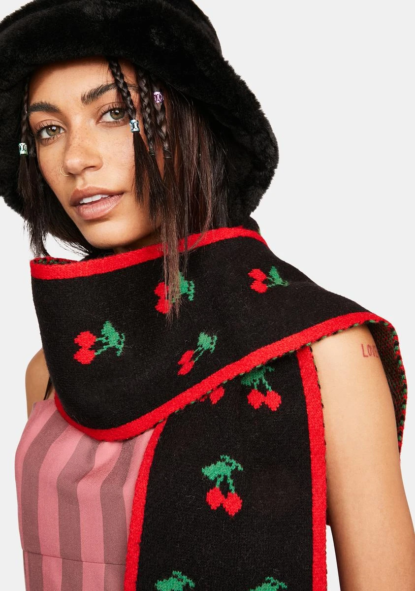 She's Worth It Cherry Print Scarf - Image 2