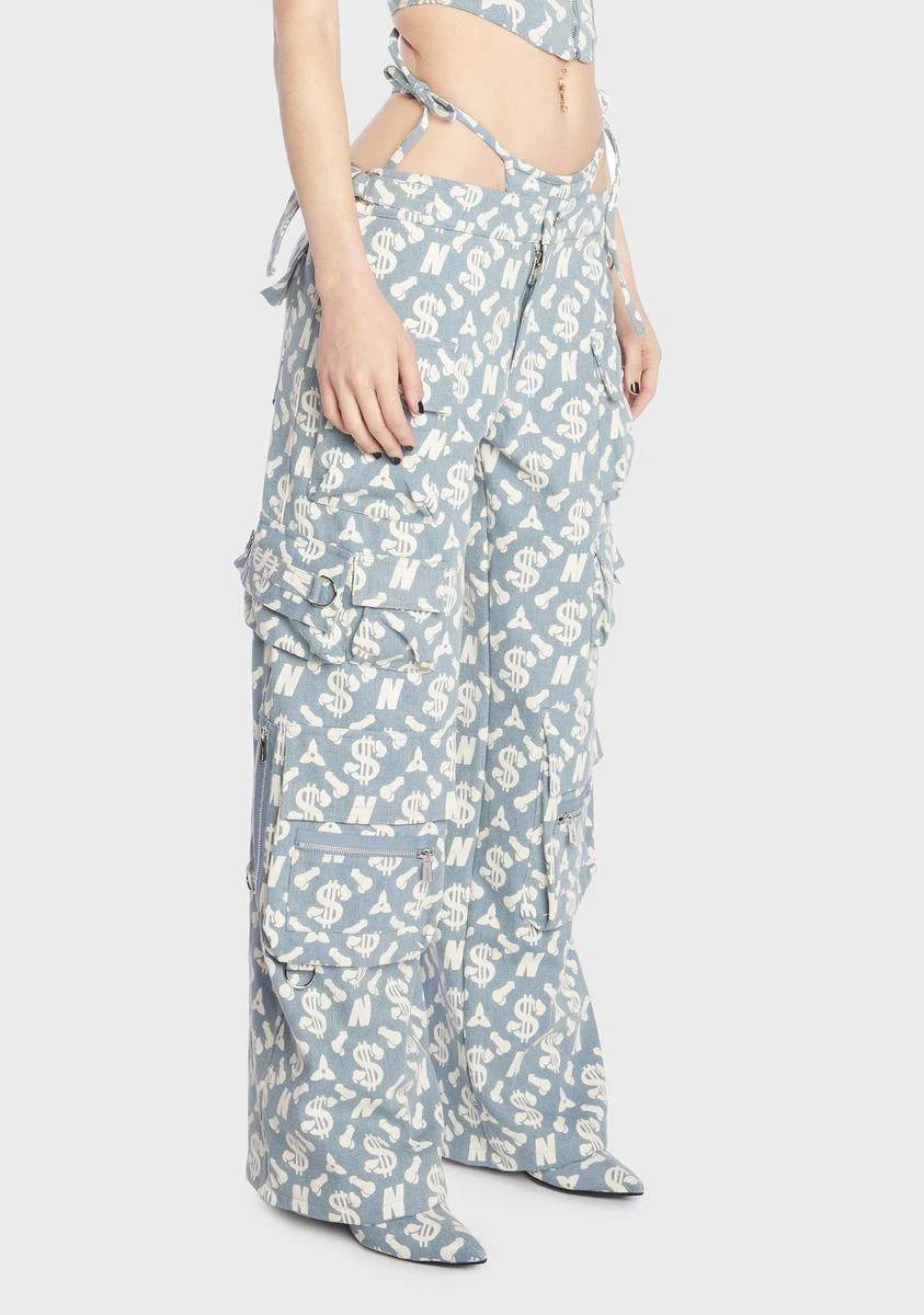 Monogram Denim Baggy Workwear Pants - Image 4