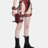 Modulation Oxblood Leg Harness With Wrist Cuffs