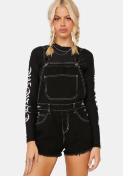 Edikted Dungaree Denim Romper