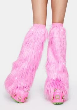 Sweet Techno Kitty Faux Fur Leg Warmers